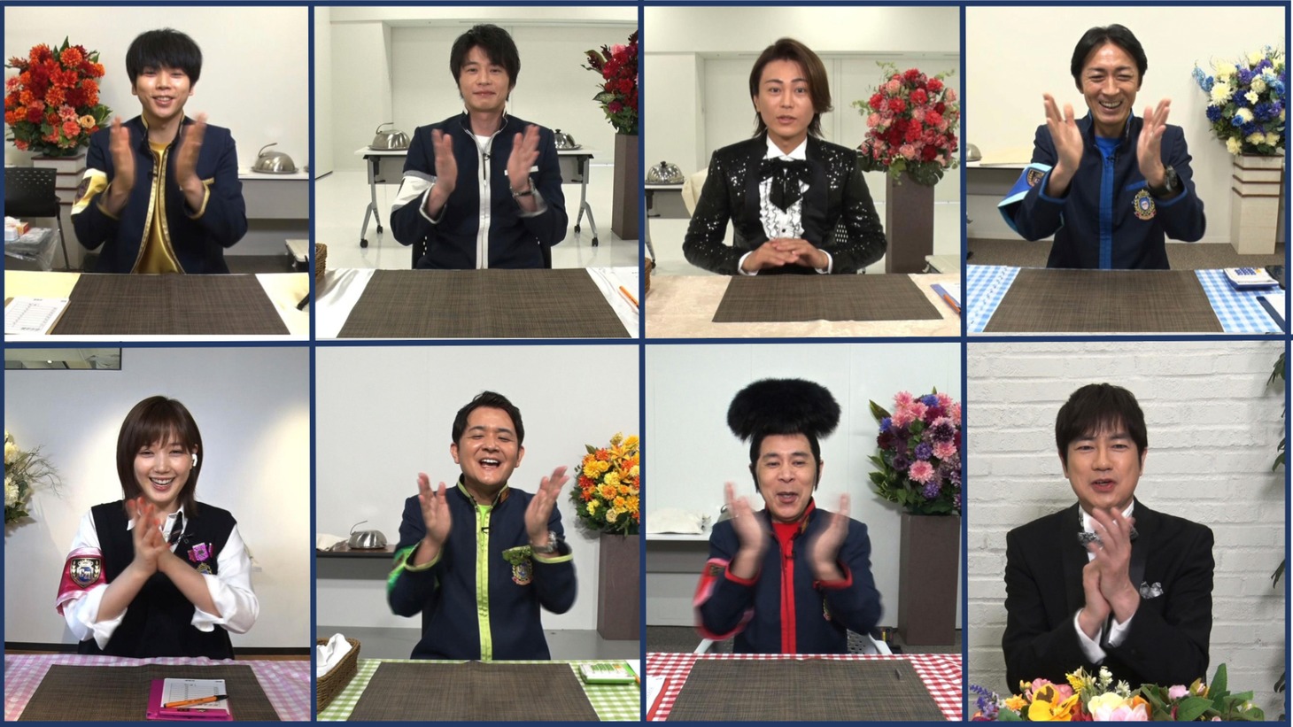 上段左から増田貴久（NEWS）、田中圭、氷川きよし、矢部浩之（ナインティナイン）。下段左から本田翼、ノブ（千鳥）、岡村隆史（ナインティナイン）、羽鳥慎一（日本テレビアナウンサー）。(c)日本テレビ