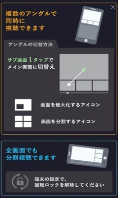 「マルチアングル動画プレイヤー」イメージ。