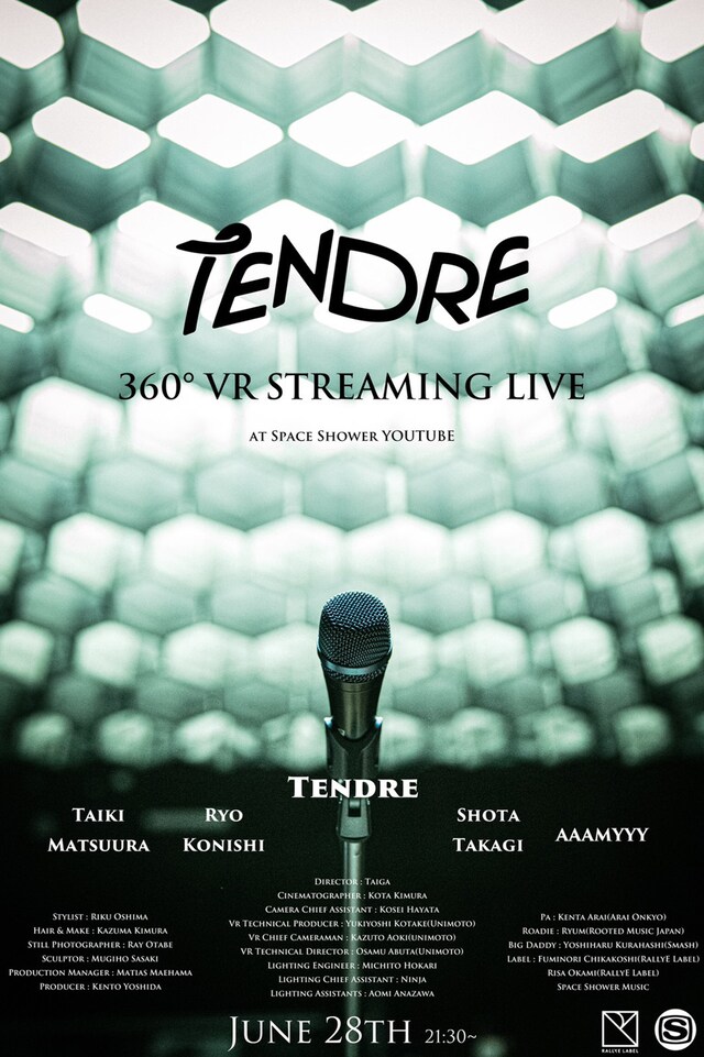 TENDRE「360° VR STREAMING LIVE」告知ビジュアル