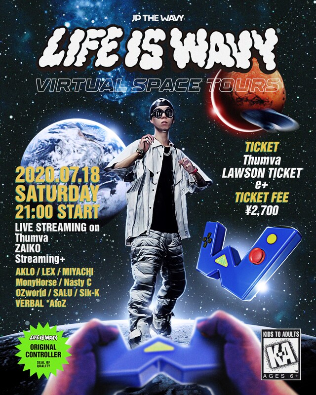 JP THE WAVY「LIFE IS WAVY VIRTUAL SPACE TOURS」ビジュアル