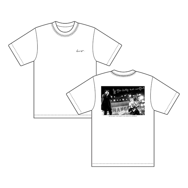 「盛岡Club Change × 横山健 × チバユウスケ コラボフォトTシャツ photo by 石井麻木」ホワイト