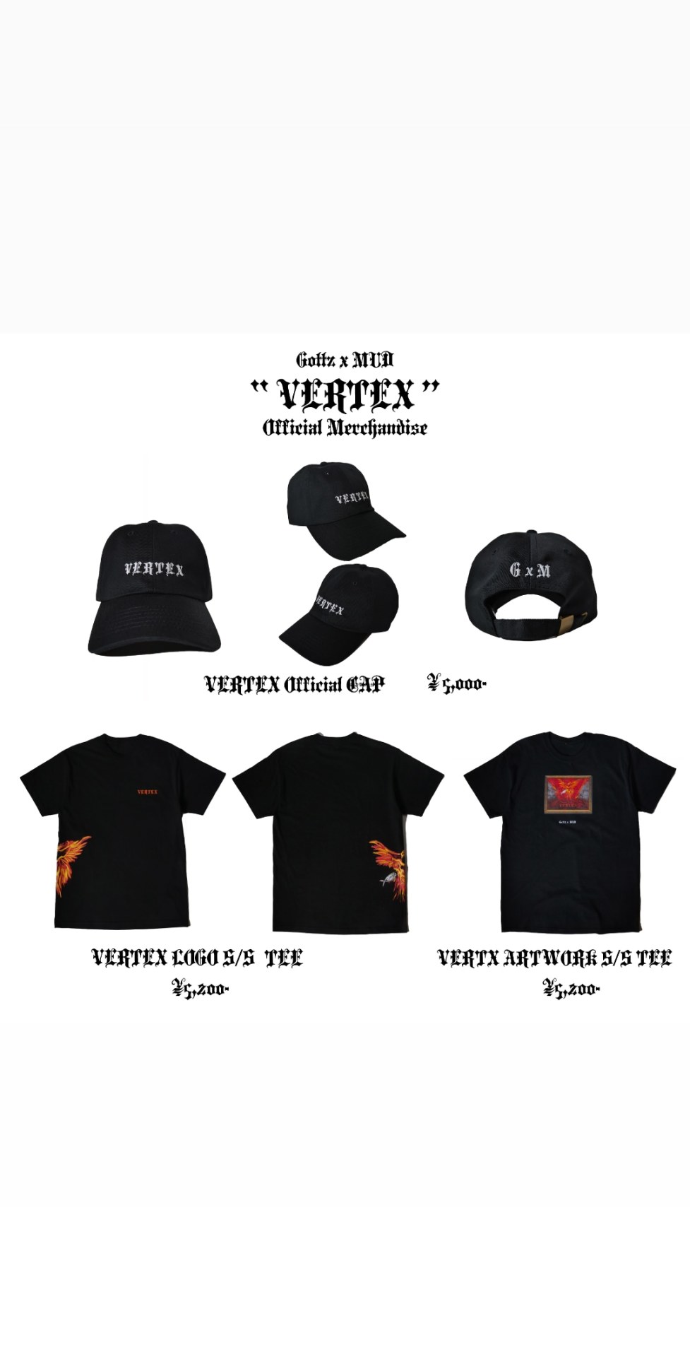 Gottz & MUD「VERTEX」マーチャンダイズ