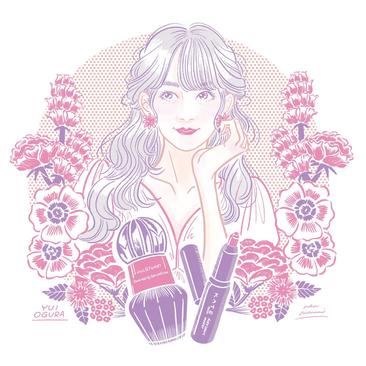 JILLSTUARTのイルミネイティング セラムプライマー、KATEのフェイクティアーズメイカーは共に2色展開。