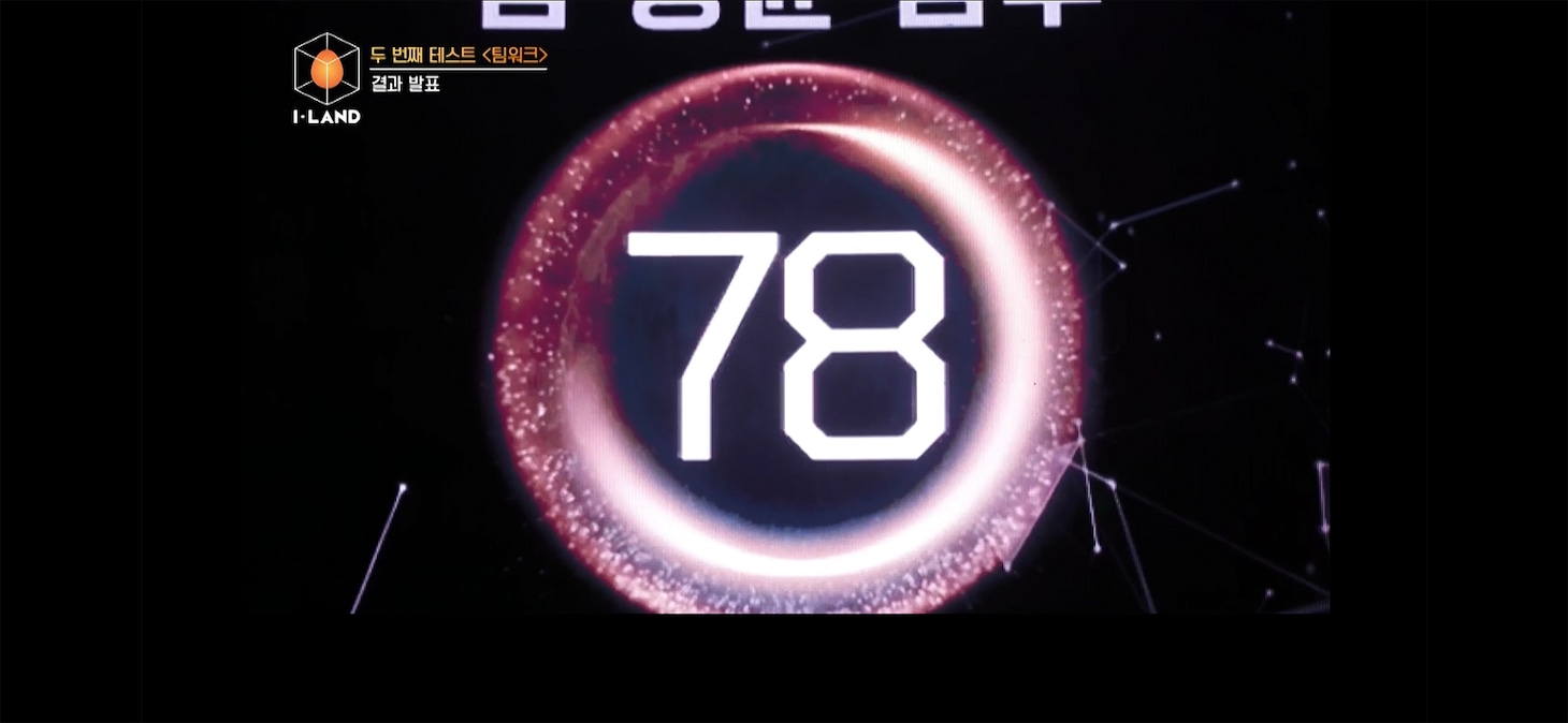 I-LANDERによる「FIRE」パフォーマンスの点数。(c)AbemaTV,Inc.
