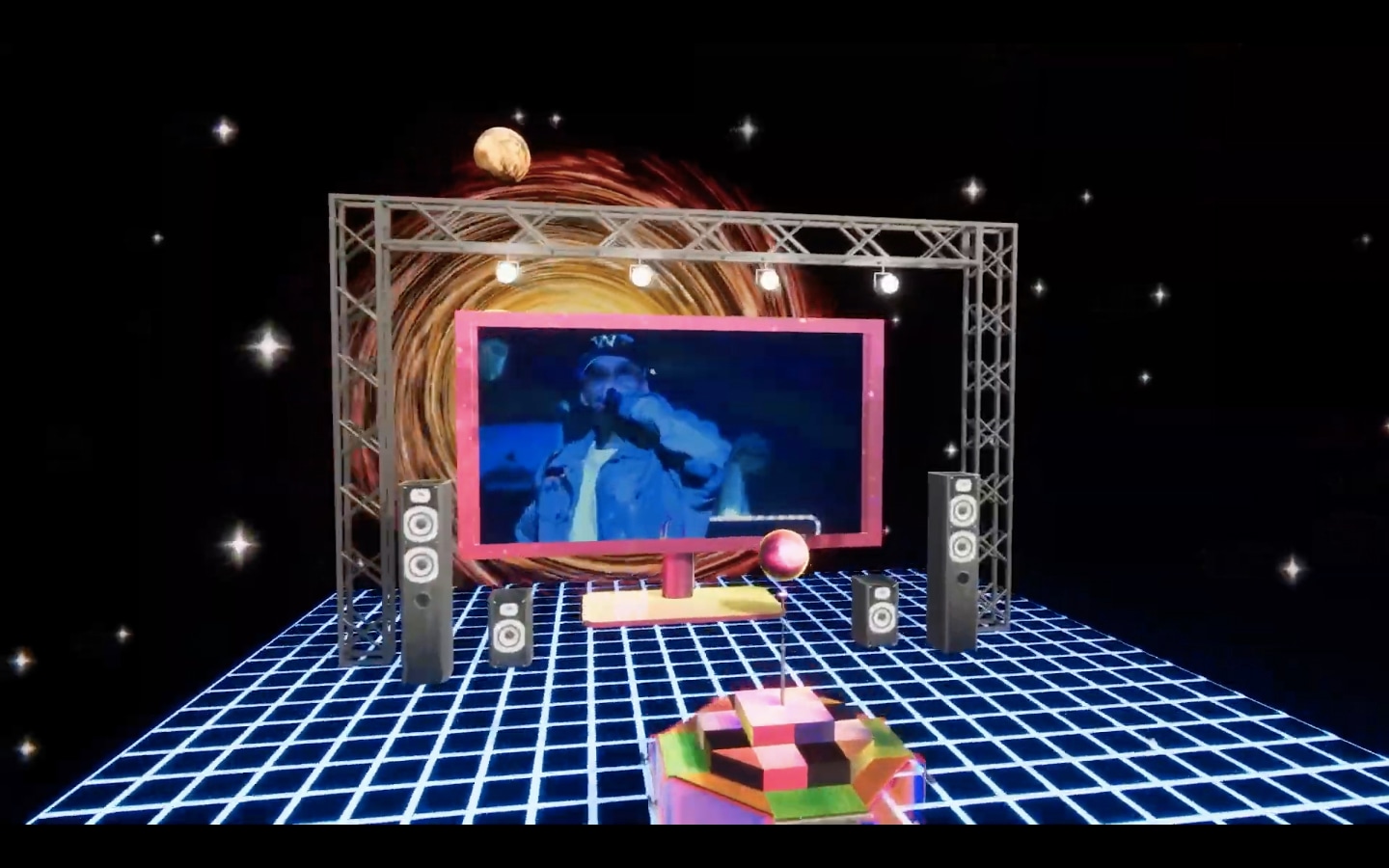 「Donut」パフォーマンス中に表示された映像。