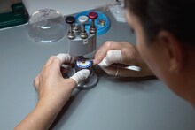 「Withings Move イルカのイルカくん」組み立て中の様子。