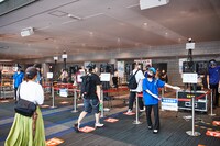 会場で講じられた感染症対策の様子。（Photo by KEIKO TANABE）