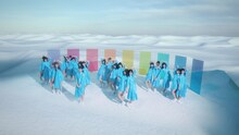 日向坂46「アザトカワイイ」ミュージックビデオのワンシーン。
