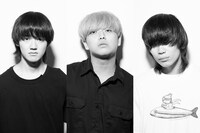 ニアフレンズ。左から北出タイヨウ（Dr）、池田篤（Vo, G）、長田カズキ（B）。