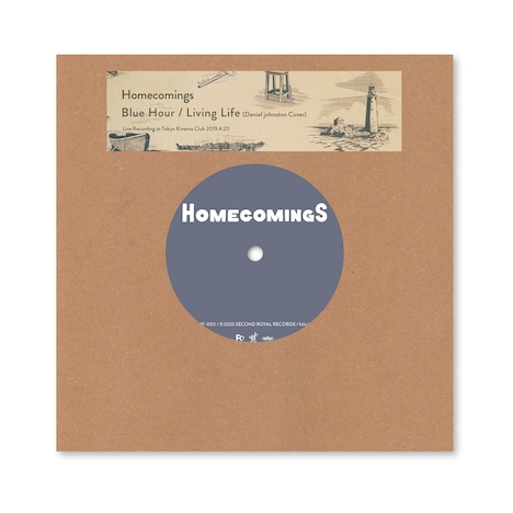 Homecomings「Blue Hour / Living Life(Daniel johnston Cover)」ジャケット