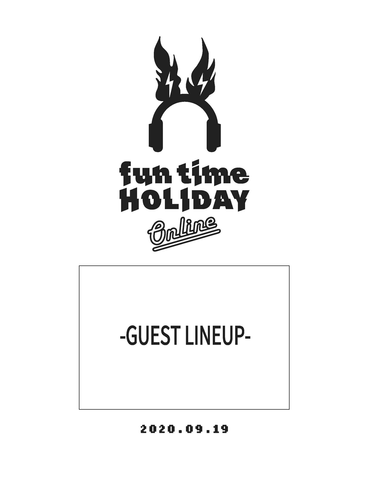 「fun time HOLIDAY ONLINE」限定Tシャツ付きチケットのTシャツ背面デザイン。