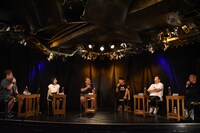 左から吉田豪、増田佳子、川上アキラ、並木愼一郎、湯浅洋、山田昌治。