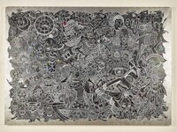 「FREESTYLE 2020 大野智 作品展」に展示されている巨大細密画。