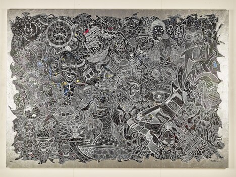 「FREESTYLE 2020 大野智 作品展」に展示されている巨大細密画。