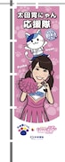 太田胃にゃん応援隊のぼり旗の佐々木彩夏バージョン。(写真提供:太田胃散 PR事務局)