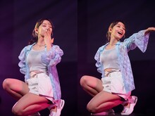 投げキッスする一ノ瀬みか。