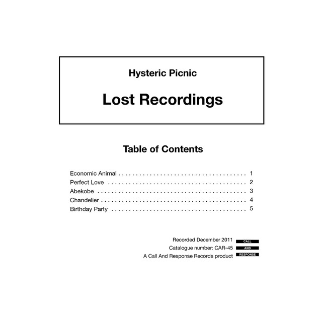 Hysteric Picnic「Lost Recordings」ジャケット