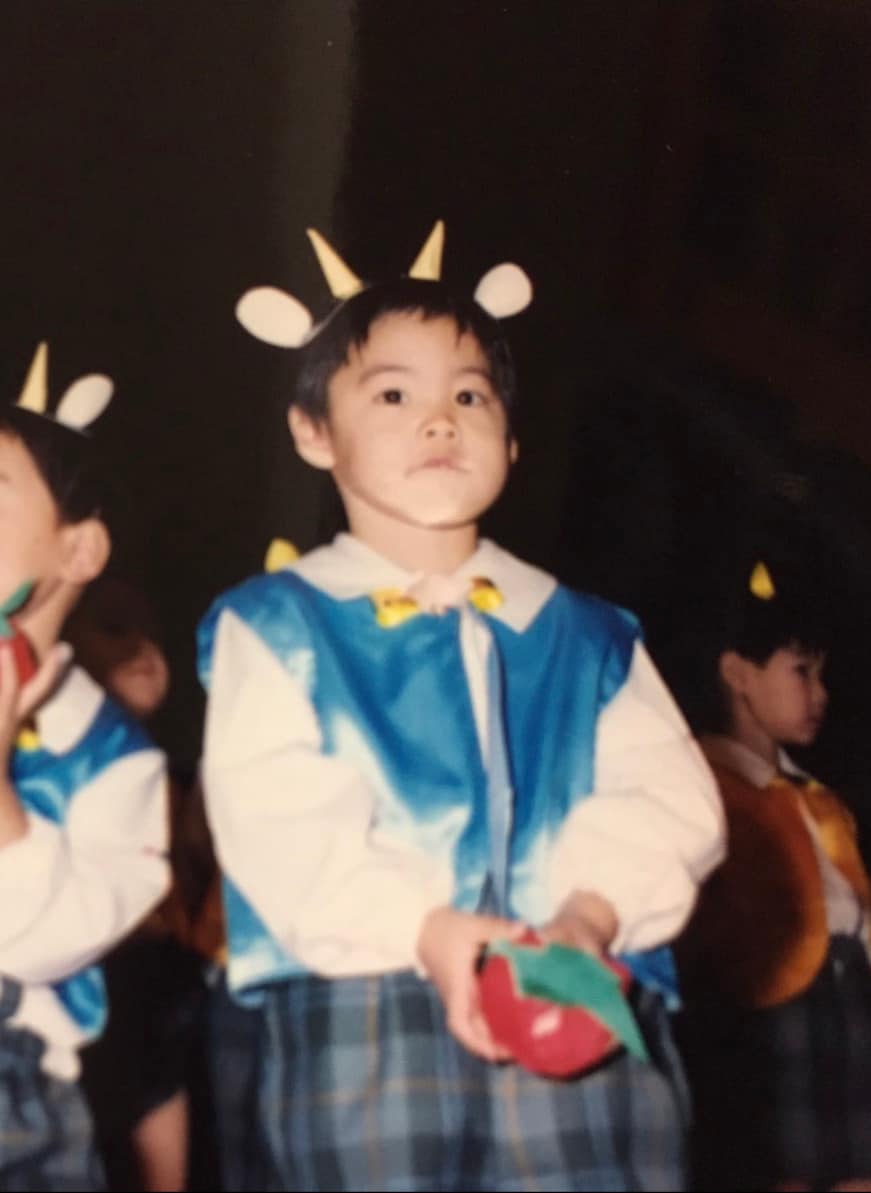 4歳の頃のRIKU（THE RAMPAGE from EXILE TRIBE）。お遊戯会にて。