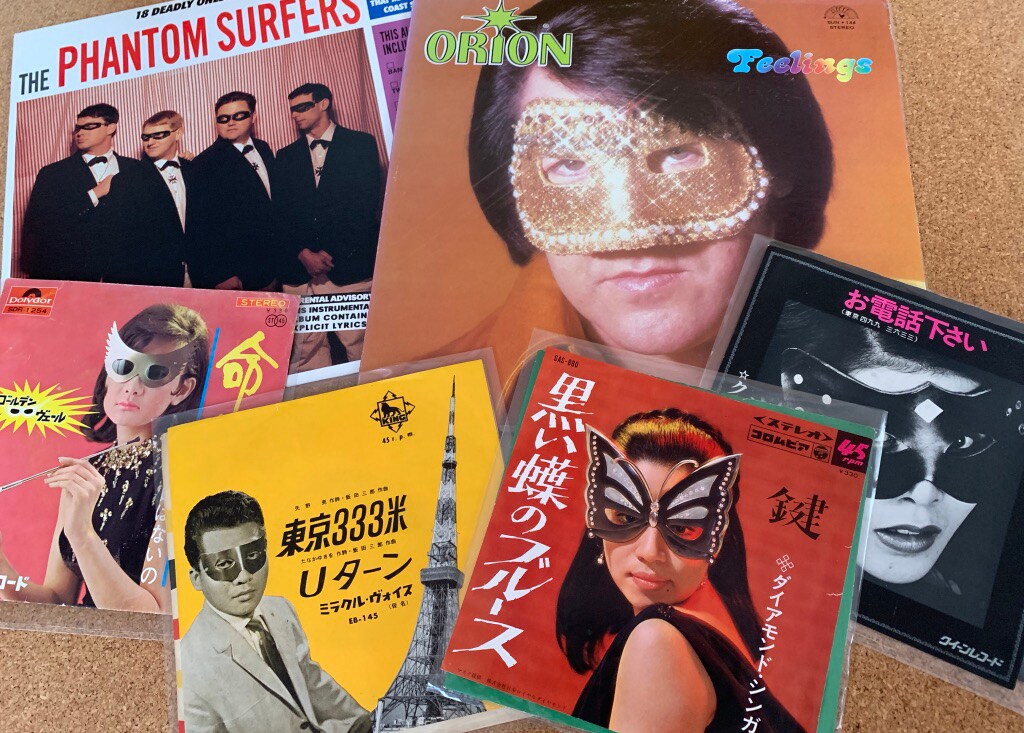 上段左からThe Phantom Surfers「18 Deadly Ones!!!」、オリオン「Feelings」、下段左からゴールデン・ヴェール「命こがして」、ミラクル・ヴォイス「東京333米」、ダイアモンド・シンガー「黒い蝶のブルース」、クイーン・ルビー「お電話下さい （東京四九九 三六三三）」ジャケット。