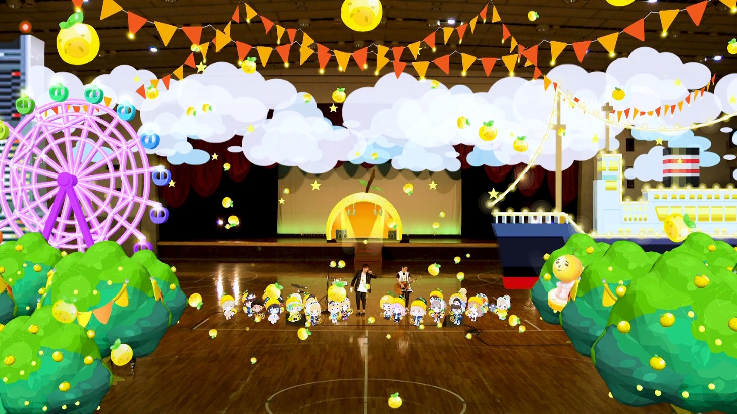 ゆず「YUZU ONLINE TOUR 2020 AGAIN」9月27日公演の様子。（写真提供：TOY'S FACTORY）