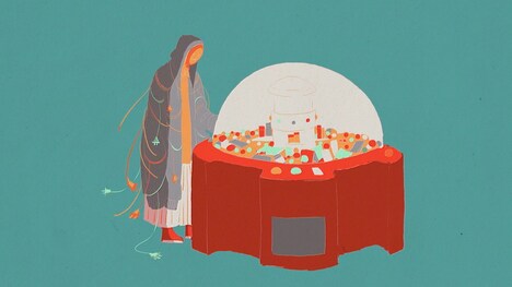 神山羊「Laundry」ミュージックビデオのワンシーン。