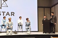 「JO1アルバム発売＆オンライン単独ライブ開催決定 概要発表＆取材会」の様子。