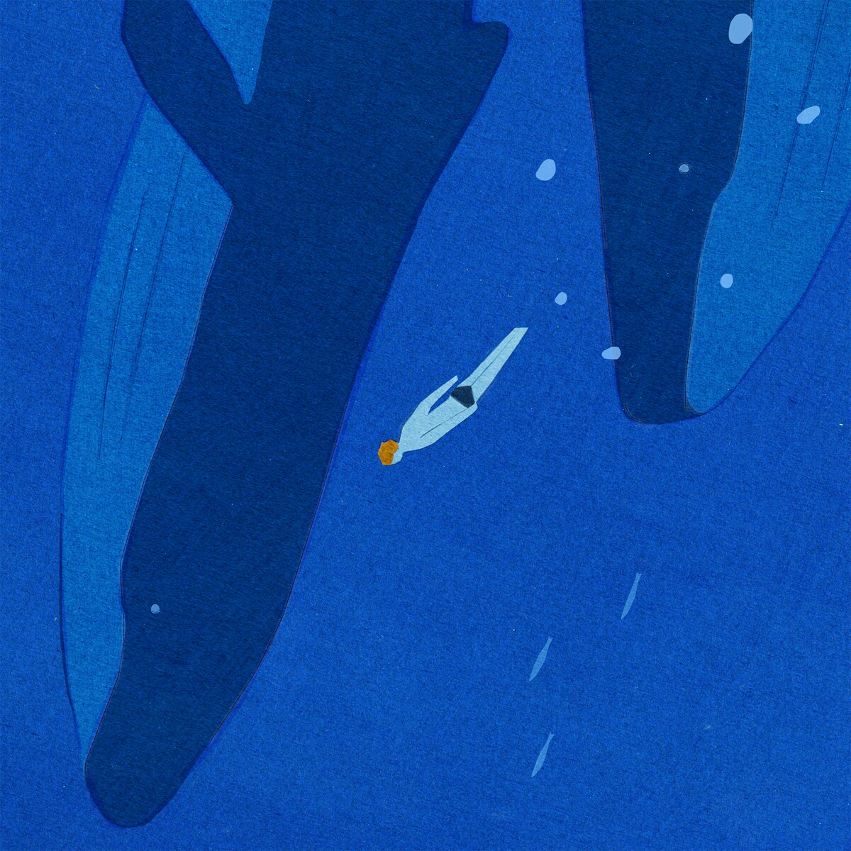 in the blue shirt & 川辺素「Swim」配信ジャケット