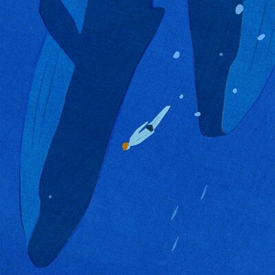 in the blue shirt & 川辺素「Swim」配信ジャケット