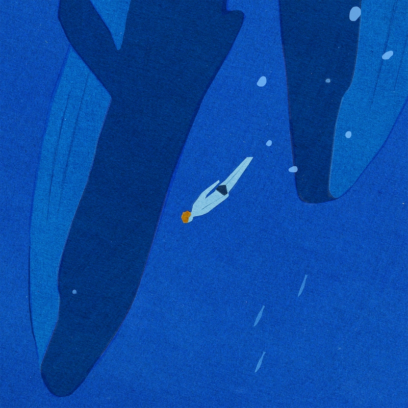 in the blue shirt & 川辺素「Swim」配信ジャケット