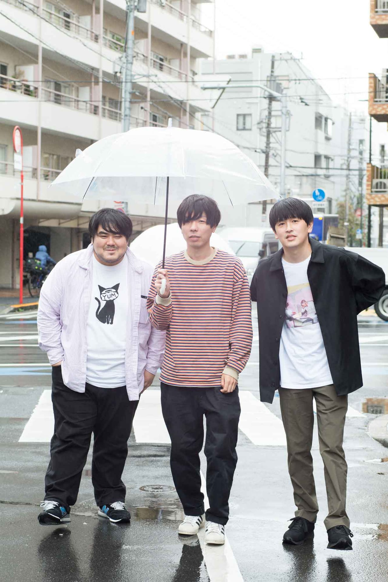 左から澤部渡、吉田靖直、川辺素。