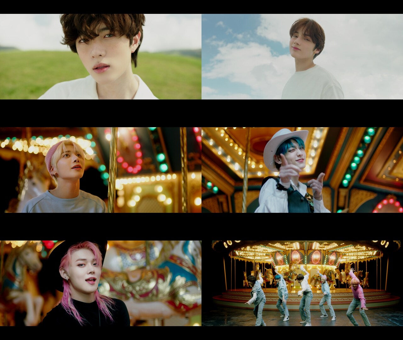 TOMORROW X TOGETHERが草原を駆け抜けメリーゴーラウンドの前で踊る新ティザー