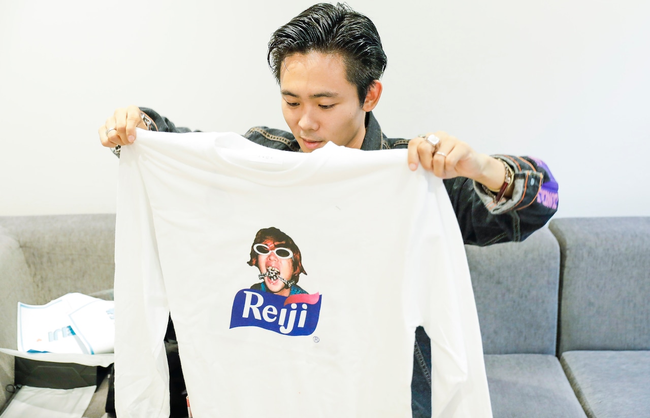 BALANSAがオカモトレイジのために作成したオリジナルTシャツ。