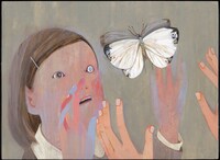 「怖い絵本」より「かがみのなか」。