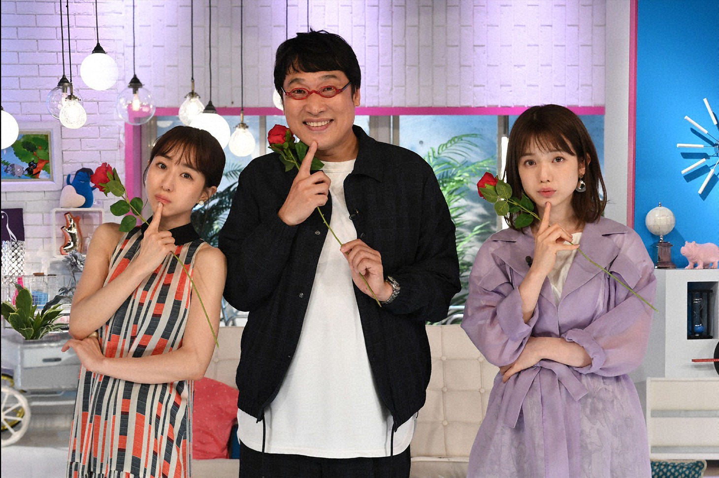 左から田中みな実、山里亮太（南海キャンディーズ）、弘中綾香（テレビ朝日アナウンサー）。(c)テレビ朝日