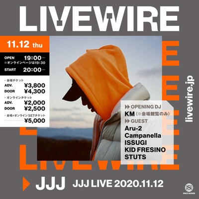 「JJJ LIVE 2020.11.12 at 恵比寿LIQUIDROOM」フライヤー