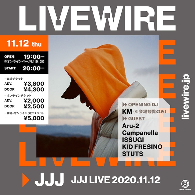 「JJJ LIVE 2020.11.12 at 恵比寿LIQUIDROOM」フライヤー