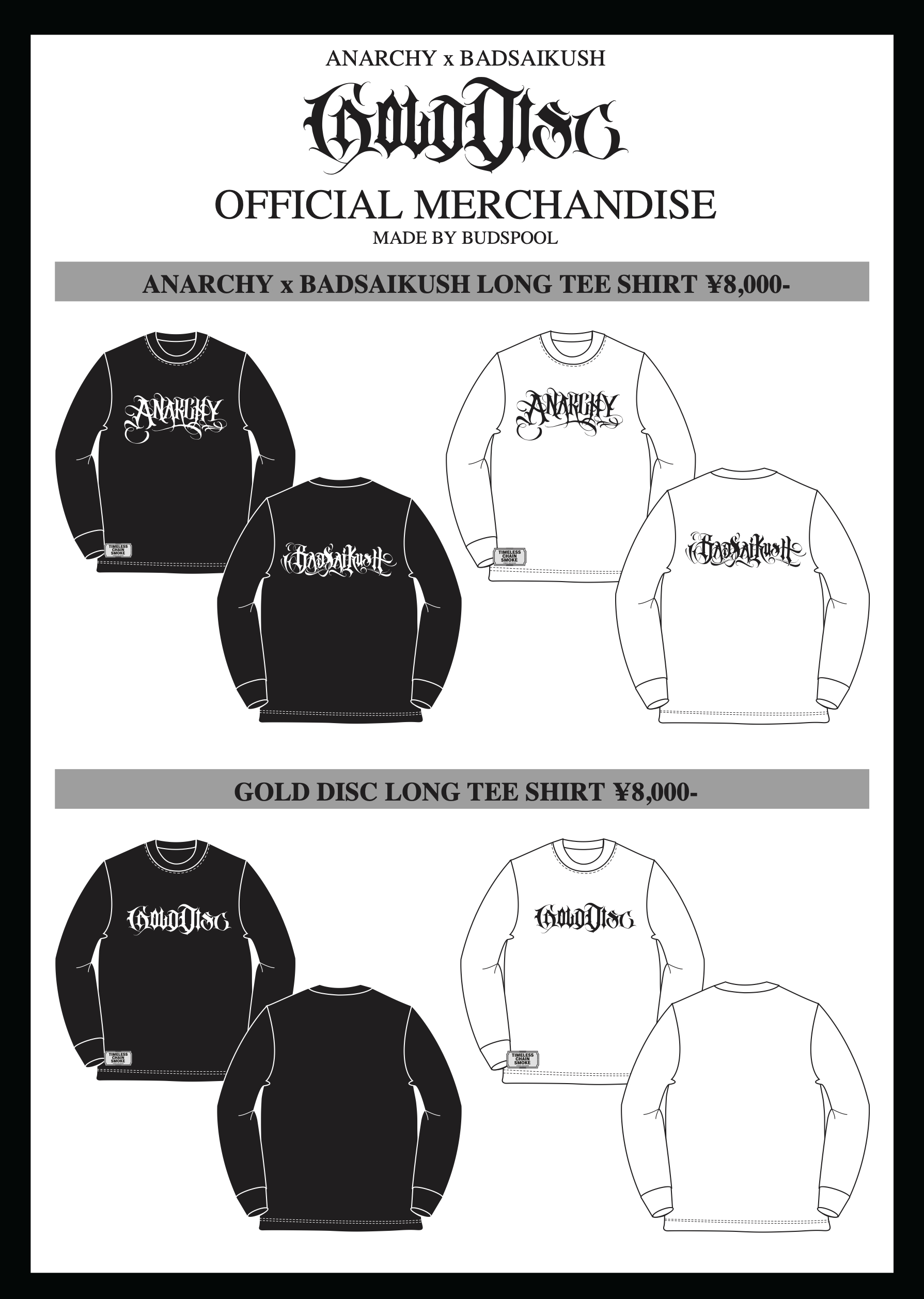 「BUDSPOOL」とコラボした「GOLD DISC」のオフィシャルグッズ。