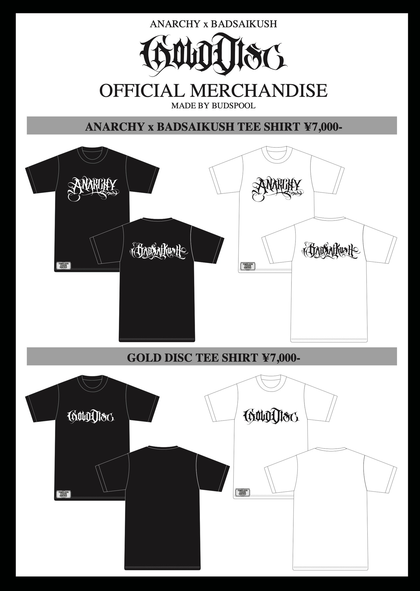 「BUDSPOOL」とコラボした「GOLD DISC」のオフィシャルグッズ。