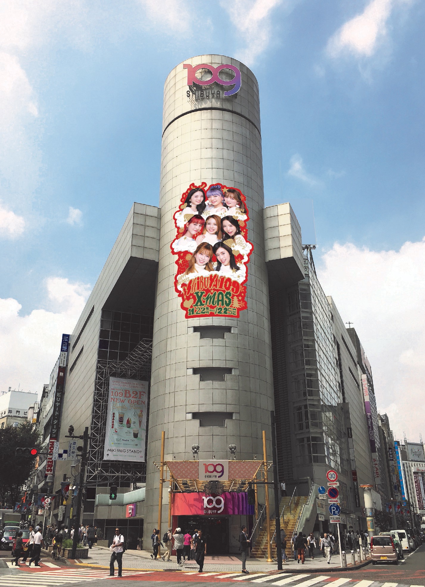 人気画像10位は「NiziUが渋谷109のXmasキャンペーンビジュアルに登場、東京と大阪では初のポップアップストアも展開」より、東京・SHIBUYA109渋谷店「SHIBUYA109 XMAS×NiziU」ビジュアル掲出イメージ。