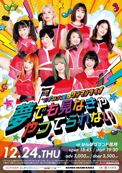 つぼみ大革命「つぼみ大革命ワンマンライブ〜夢でも見なきゃやってられない〜」フライヤー