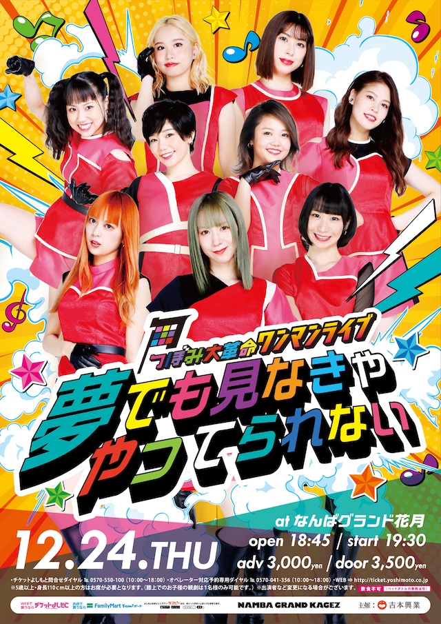 つぼみ大革命「つぼみ大革命ワンマンライブ〜夢でも見なきゃやってられない〜」フライヤー