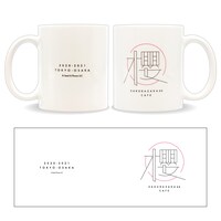 「櫻坂46カフェ」グッズのマグカップ。