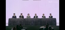 BTS「BE」グローバルプレスカンファレンスの様子。（YouTube「BANGTANTV」より）