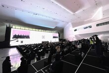 BTS「BE」グローバルプレスカンファレンスの様子。（写真提供：Big Hit Entertainment）