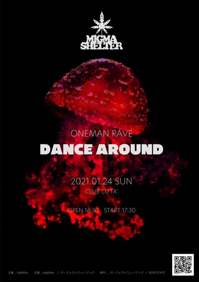 MIGMA SHELTER ONEMAN RAVE「DANCE AROUND」告知ビジュアル