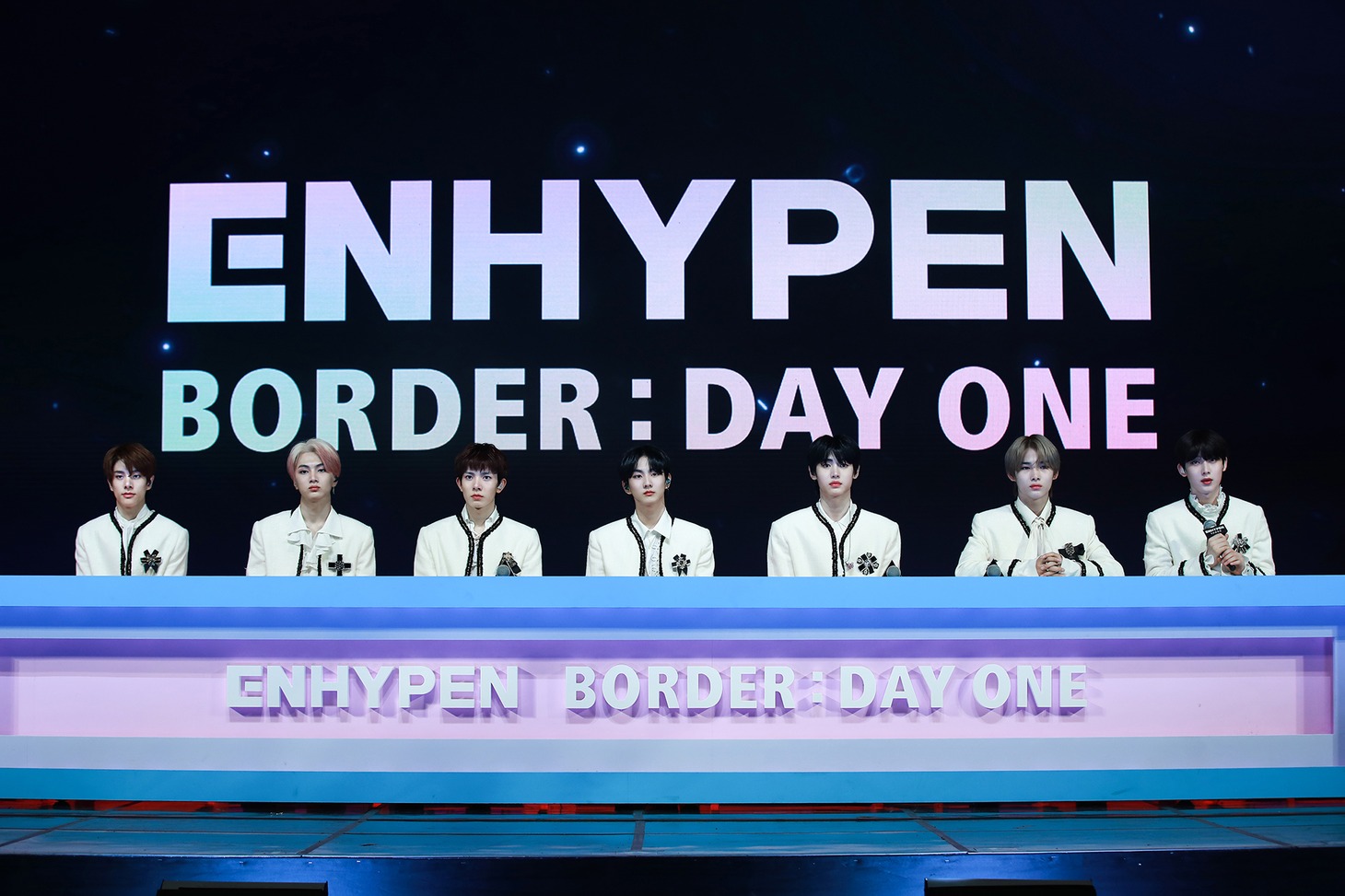 ENHYPENデビューメディアショーケースの様子。（写真提供：BELIFT LAB）
