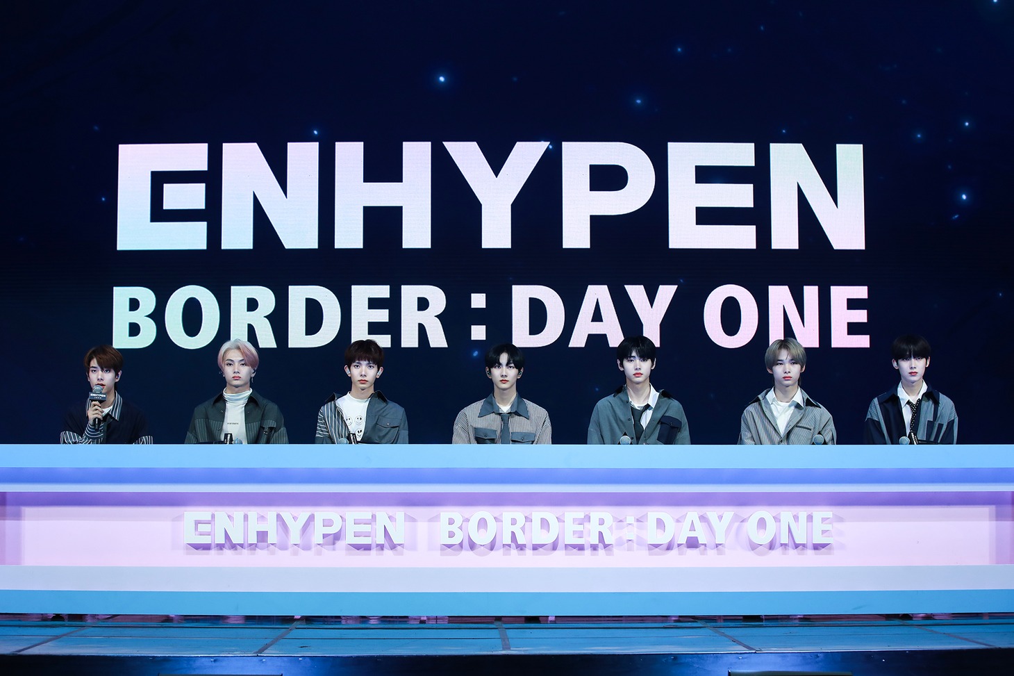 ENHYPENデビューメディアショーケースの様子。（写真提供：BELIFT LAB）