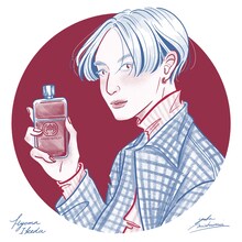 池田彪馬が愛用するGUCCI「ギルティ アブソリュート オードパルファム」は90ml。ほかに50mlの展開もある。