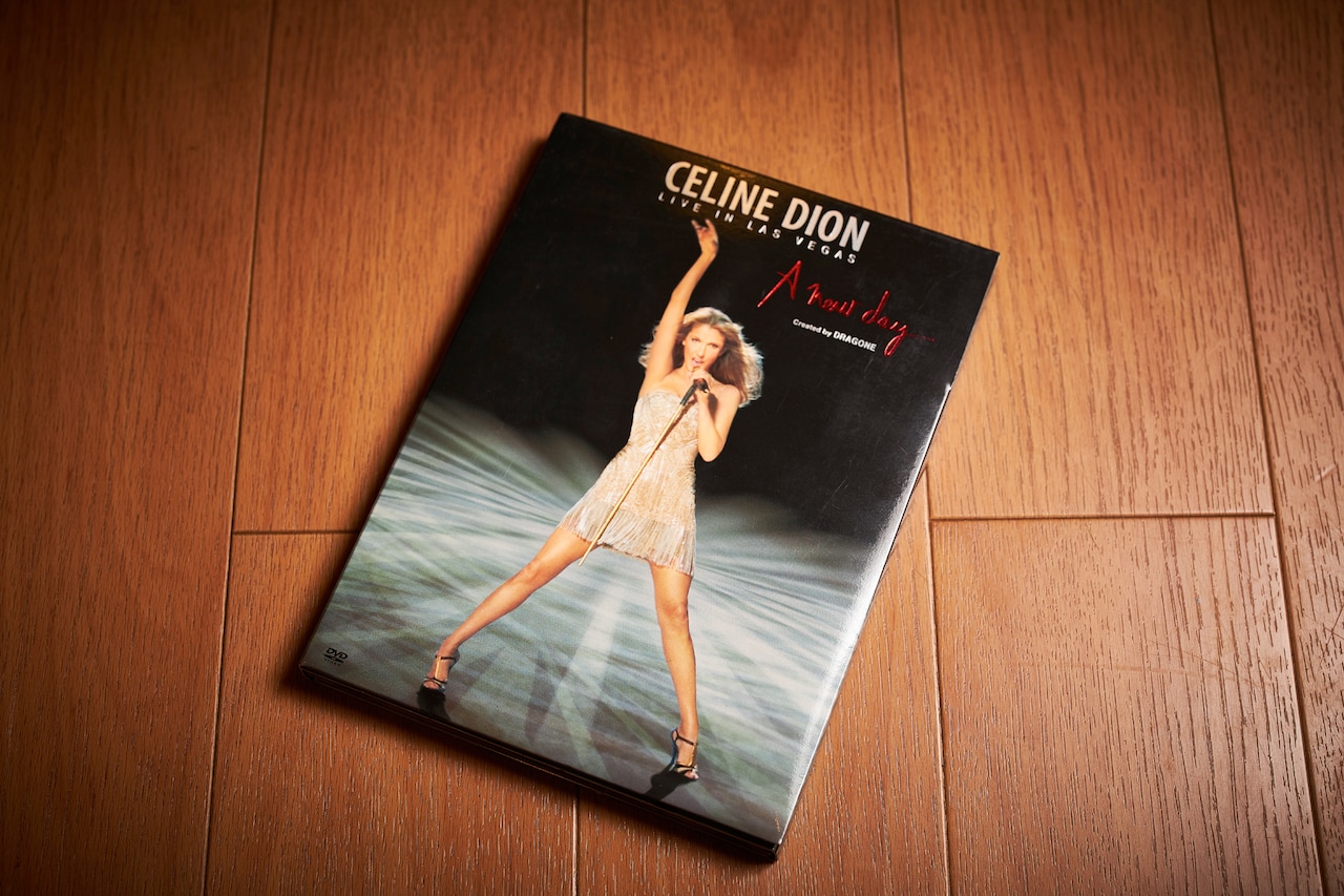 和田の私物のセリーヌ・ディオン「Live in Las Vegas: A New Day...」DVD。