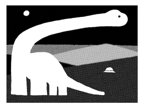 「なつめともゆき＜きょうりゅう＞展」作品の一部。